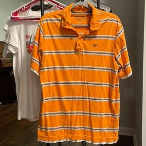 Kirra Medium Orange Striped Polo Shirt